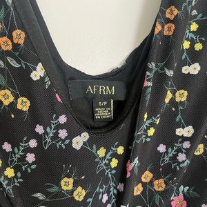 Floral Dipped Neckline, Sleeveless dress